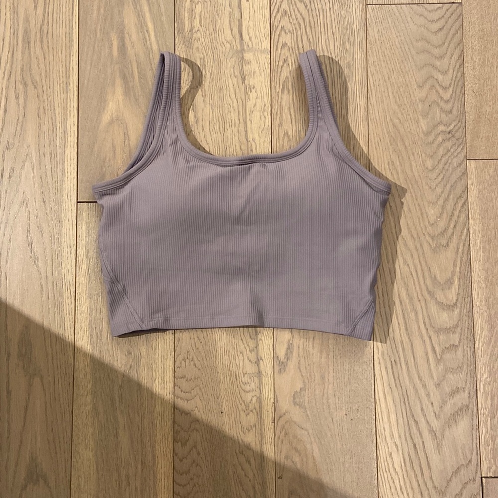 Light purple padded sports bra (Amazon)